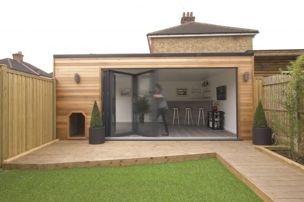 Garage conversion with Bifold doors